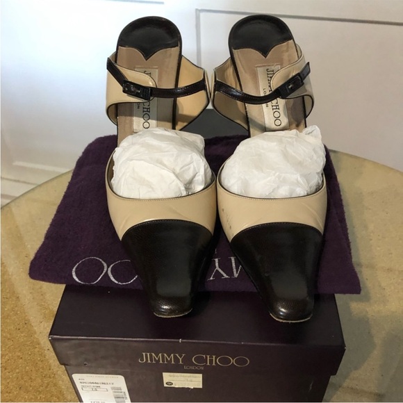 Jimmy Choo Shoes - Jimmy Choo Black and Cream Heels